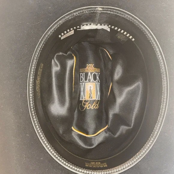 Resistol Black gold 20X Beaver Self-Conforming Cowboy Hat, Size 6 1/2 Black - Picture 5 of 11